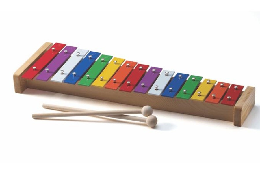 Montessori Materials Playwell | 15-Tone Coloured Metal Xylophone