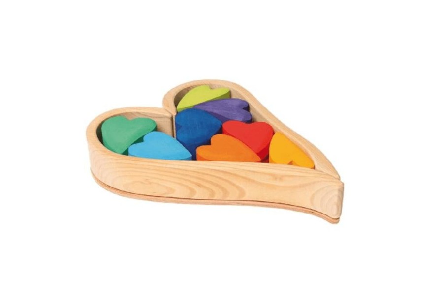 Montessori Materials Fire the Imagination | Grimm'S Building Set Hearts - Rainbow