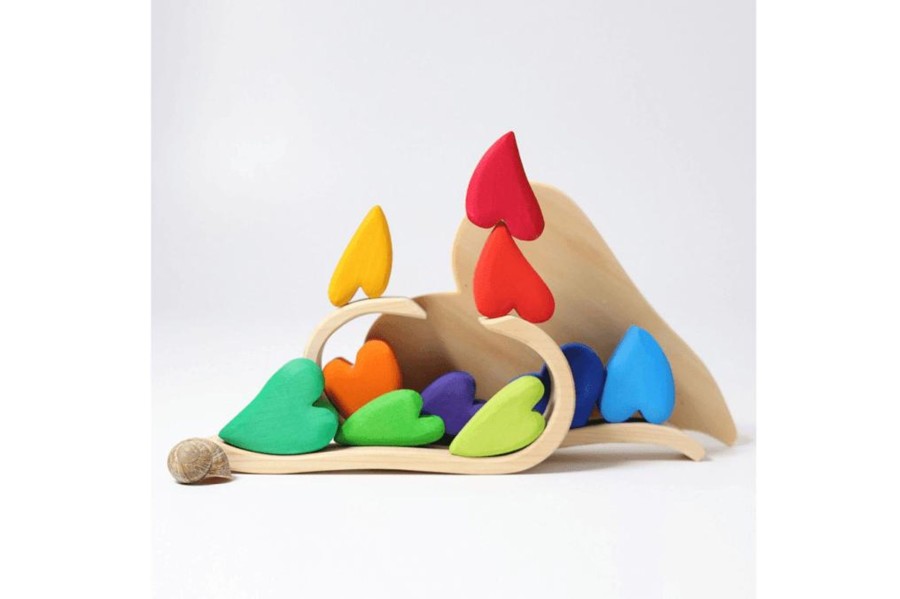 Montessori Materials Fire the Imagination | Grimm'S Building Set Hearts - Rainbow