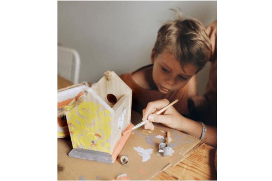 Toys Kinderfeets | Kinderfeets Birdhouse With Paint And Brushes