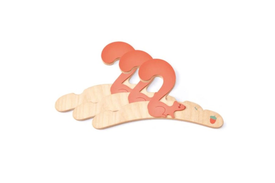 Montessori Materials Tender Leaf | Wooden Squirrel Hangers For Kids