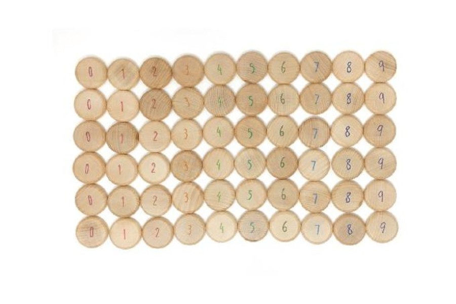 Toys Fire the Imagination | Grapat Wooden Coins To Count - 60 Pcs