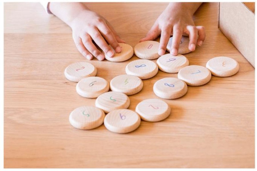 Toys Fire the Imagination | Grapat Wooden Coins To Count - 60 Pcs