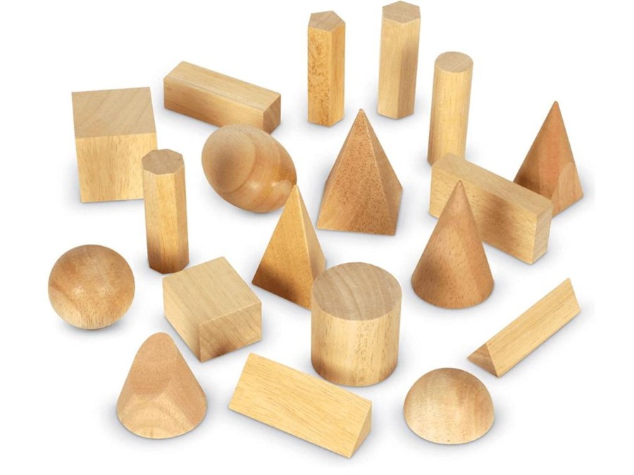 Toys Playwell | Learning Resources Wood Geometric Solids (Set Of 19)