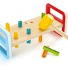 Montessori Materials Playwell | Rainbow Pound-A-Peg Bench - Hape