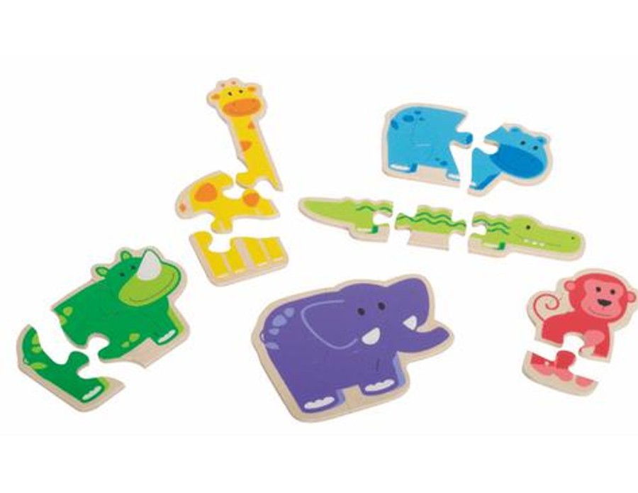 Montessori Materials Playwell | Happy Animals Beginner Puzzle By Beleduc