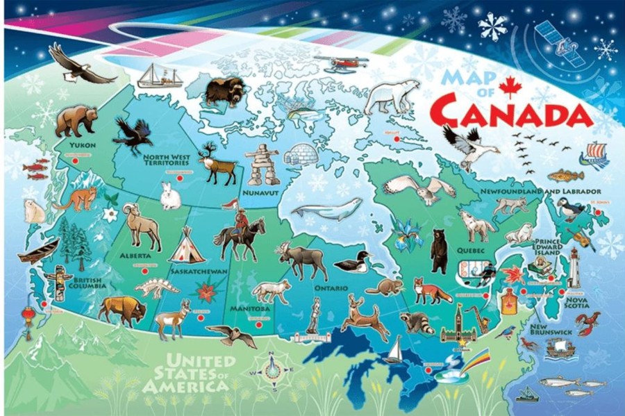 Toys Outset Media | Map Of Canada Floor Puzzle By Cobble Hill