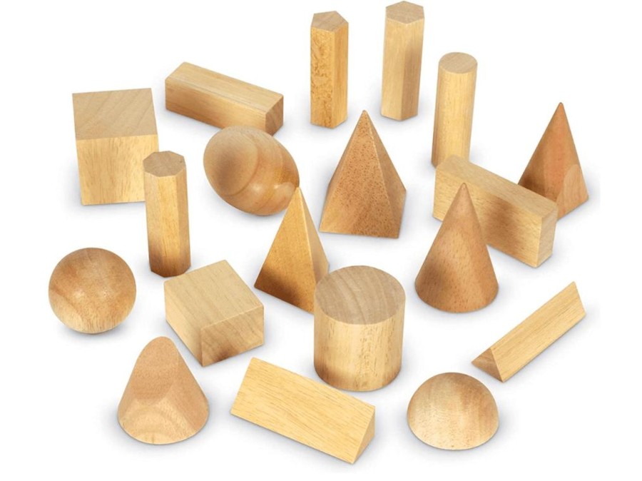 Toys Playwell | Learning Resources Wood Geometric Solids (Set Of 19)