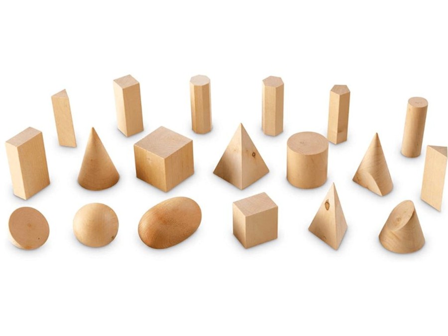 Toys Playwell | Learning Resources Wood Geometric Solids (Set Of 19)