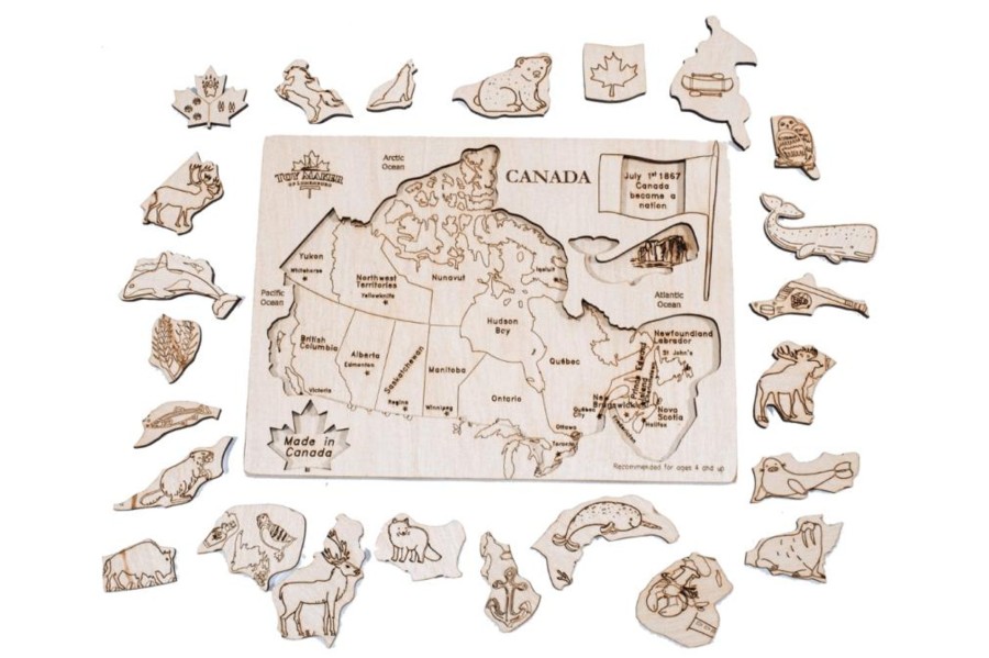 Montessori Materials Toy Makers of Lunenburg | Wooden Map Of Canada Puzzle