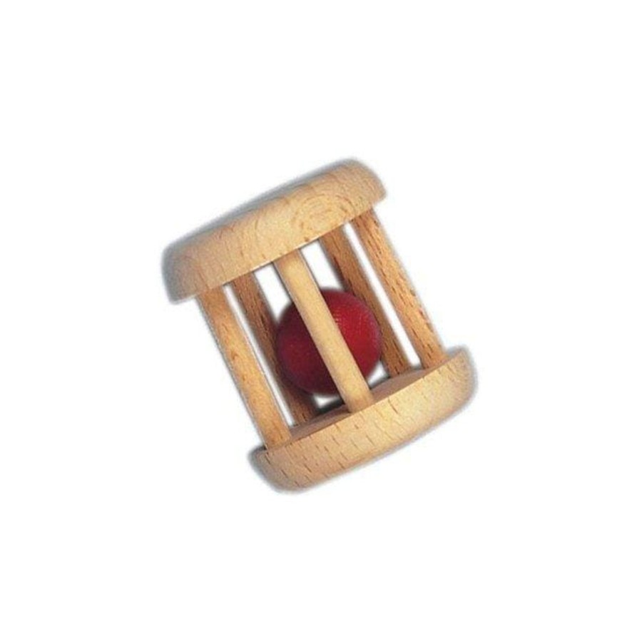 Montessori Materials Fire the Imagination | Small Wooden Rattle With Caged Ball