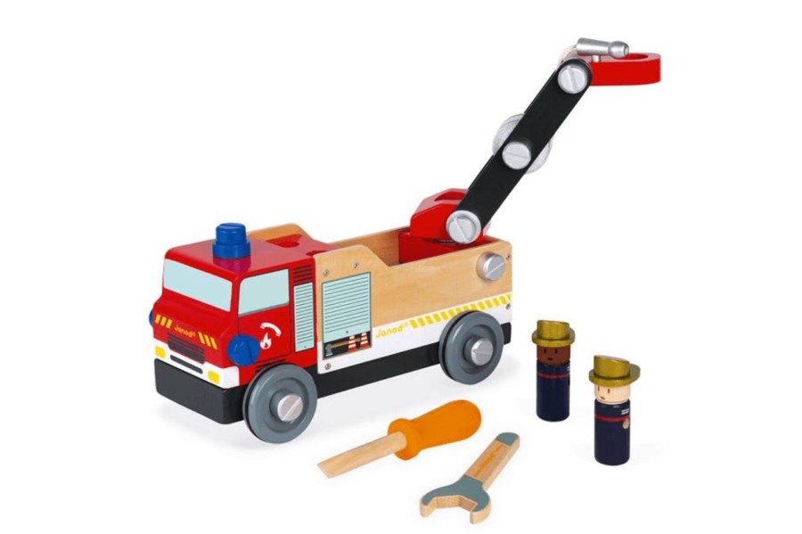 Toys Pierre Belvediere | Brico'Kids Wooden Fire Truck