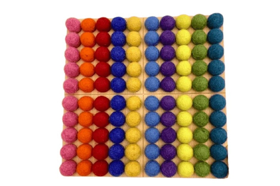 Toys Fire the Imagination | Counting Board With Bright Felt Balls (2Cm)