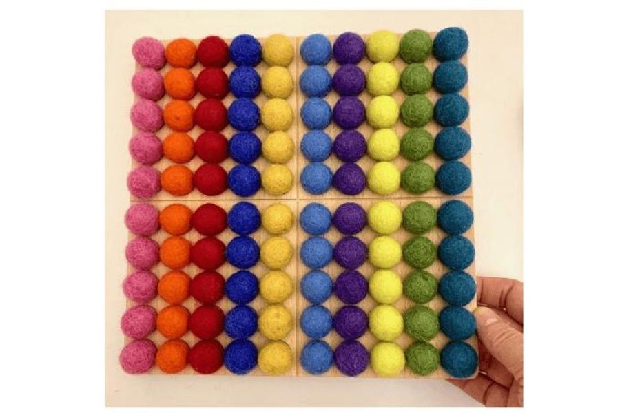 Toys Fire the Imagination | Counting Board With Bright Felt Balls (2Cm)