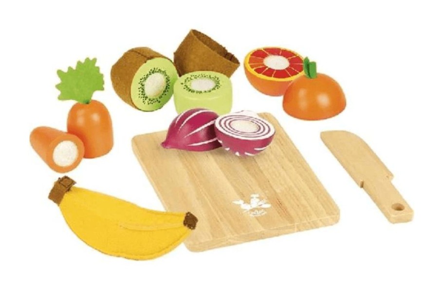 Toys Fire the Imagination | Wooden Fruit & Vegetable Cutting Set