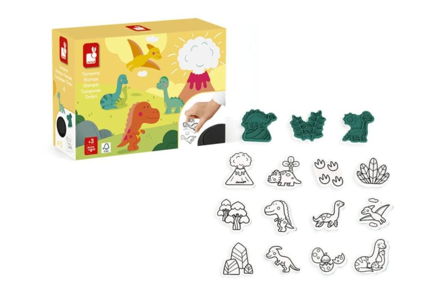 Toys Pierre Belvediere | Janod Dinosaur Stamp Set