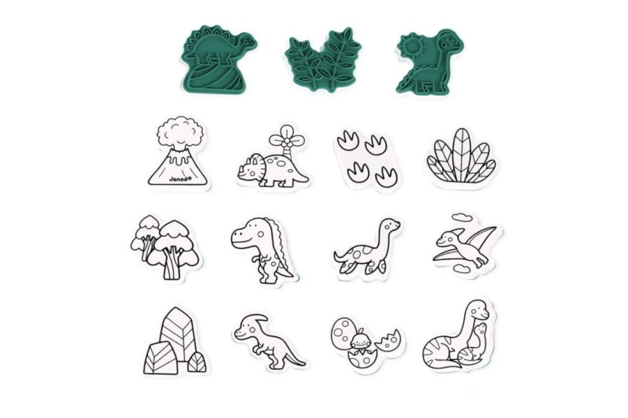 Toys Pierre Belvediere | Janod Dinosaur Stamp Set