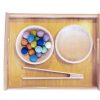 Montessori Materials Fire the Imagination | Montessori Tonging Activity - Papoose Balls - Includes Tongs, Tray, Bowls And Papoose Felt Balls