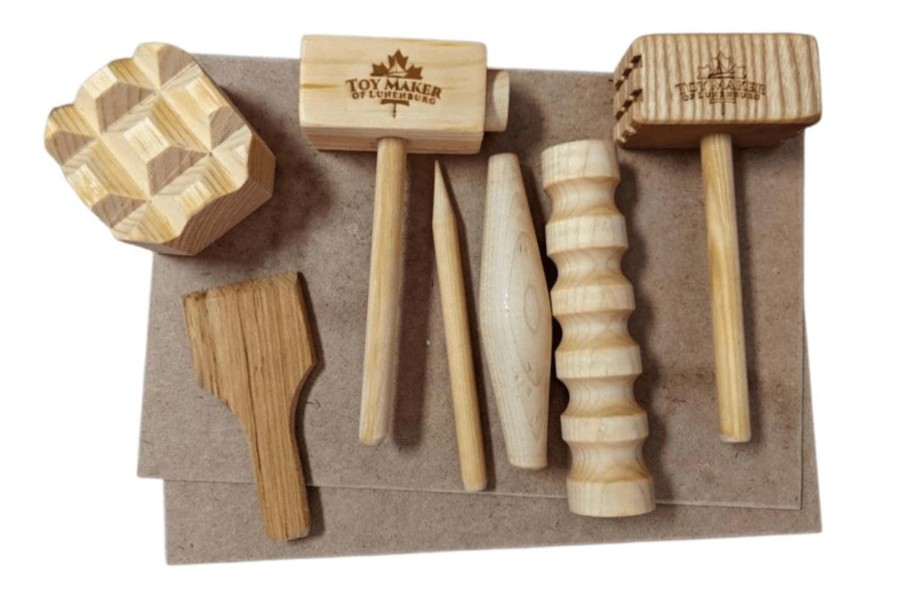 Montessori Materials Toy Makers of Lunenburg | Wooden Playdough Tool Kit