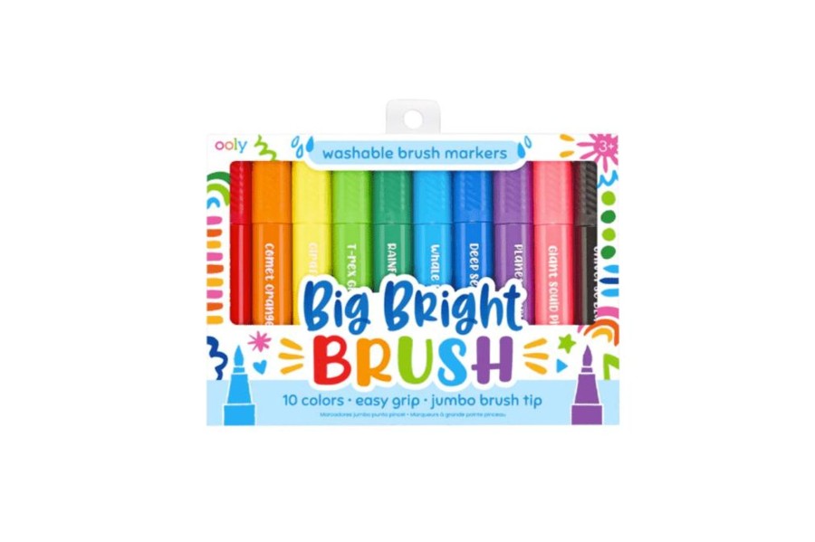 Toys Ooly | Big Bright Brush Markers (Set Of 10) By Ooly