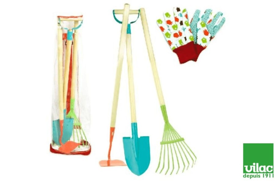 Montessori Materials Fire the Imagination | Children'S Garden Tool Set (Rake, Hoe, Shovel, And Gloves)