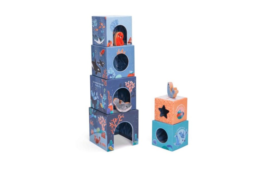 Montessori Materials Fire the Imagination | Nesting Cubes & 3 Marine Animals