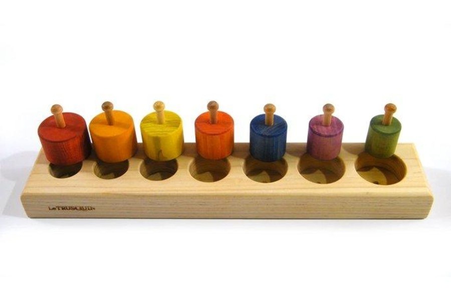 Montessori Materials Le Trusquin Boutique a Bois | Seven Hands Cylinder Puzzle