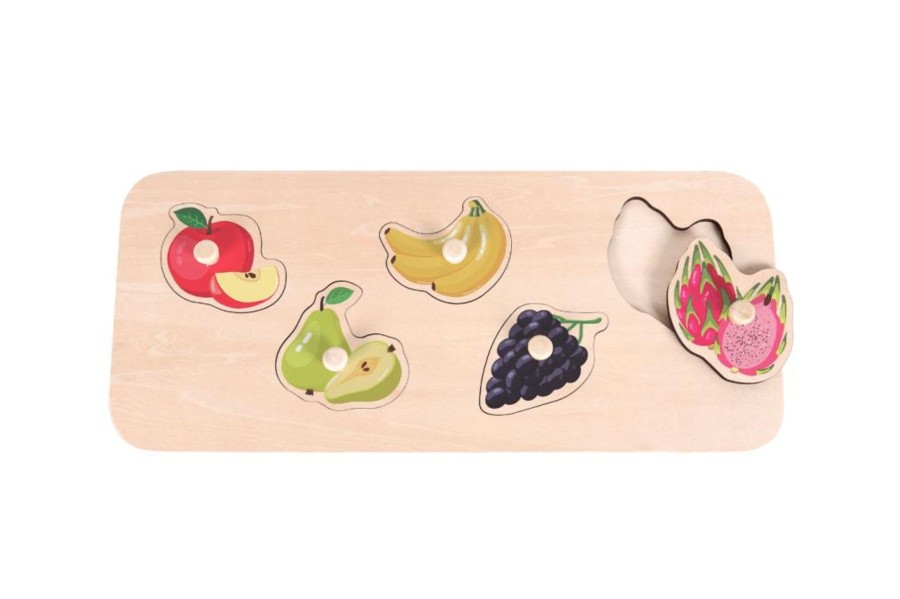 Montessori Materials Playwell | Fruits Knob Puzzle (5 Piece)