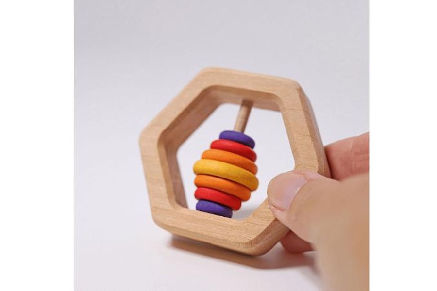 Montessori Materials Fire the Imagination | Grimm'S Hexagon Rattle With 7 Discs